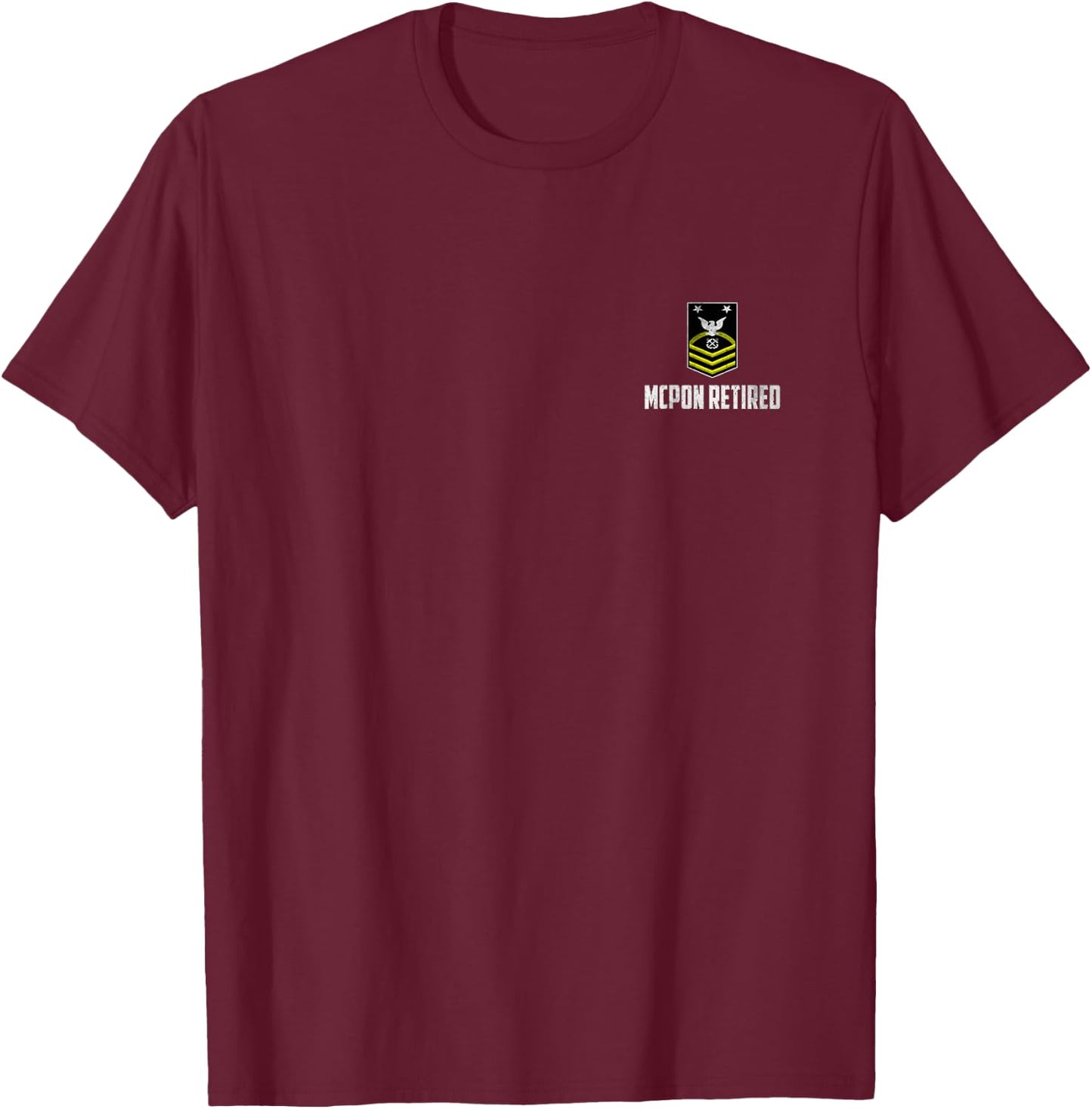 Retired E-9 Master Chief Petty Officer MCPON Rank Logo Papa T-Shirt - T-Shirt | Maroon