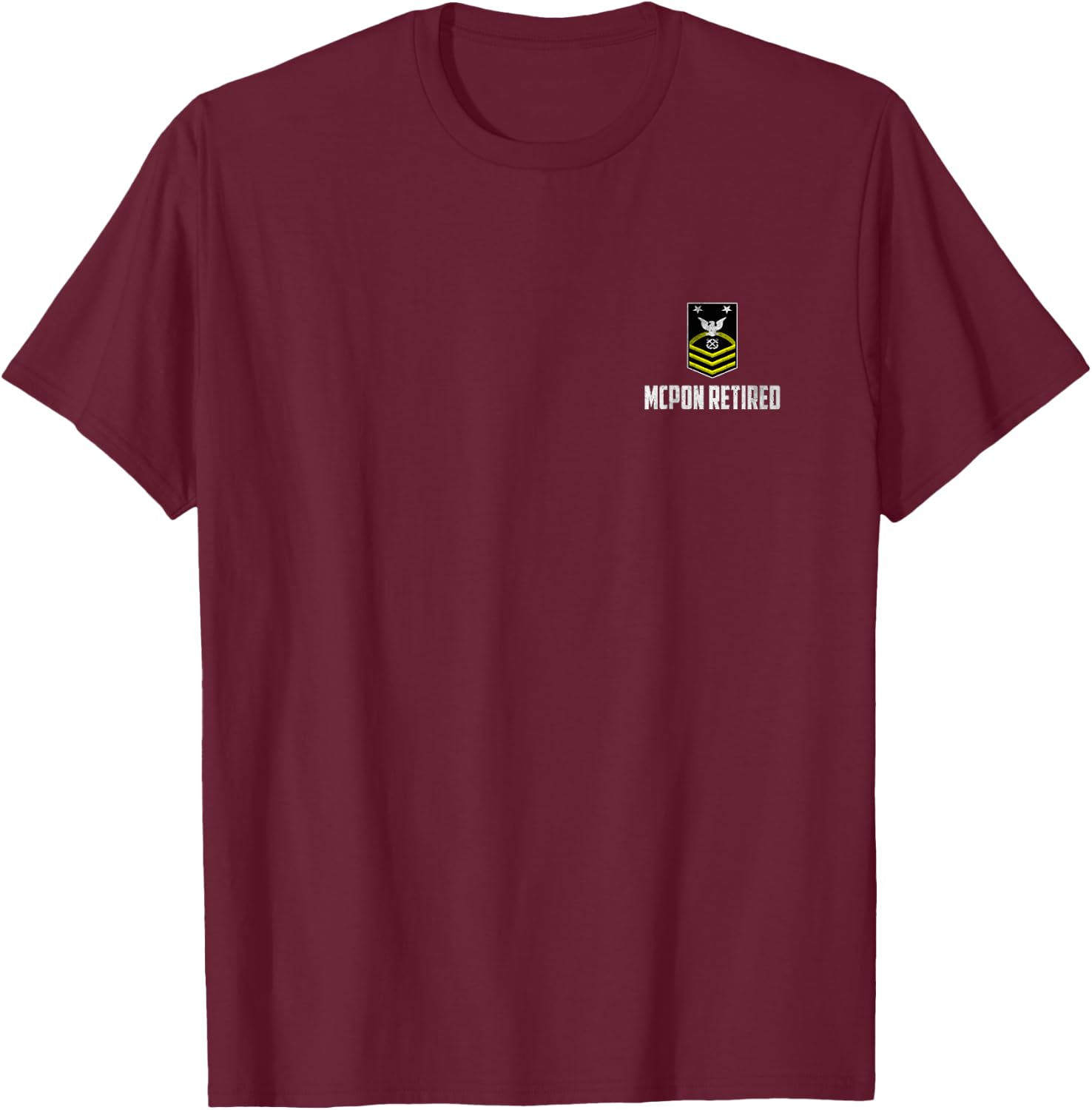 Retired E-9 Master Chief Petty Officer MCPON Rank Logo Papa T-Shirt - T-Shirt | Maroon