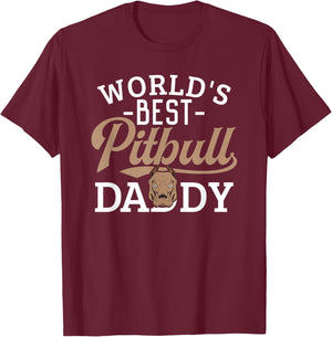Pitbull Dad Shirt Funny Father's Day Pit Bull Dog Lover Best T-Shirt - T-Shirt | Maroon