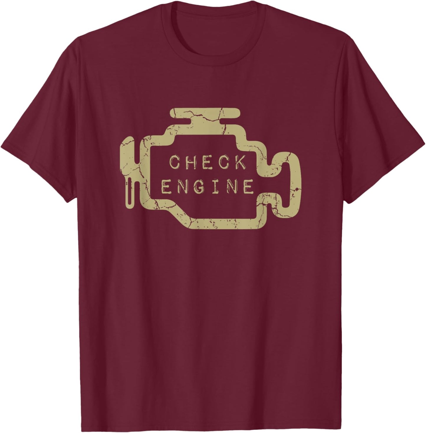 Check Engine Light T-Shirt - T-Shirt | Maroon