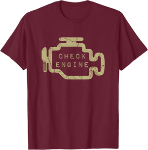 Check Engine Light T-Shirt - T-Shirt | Maroon