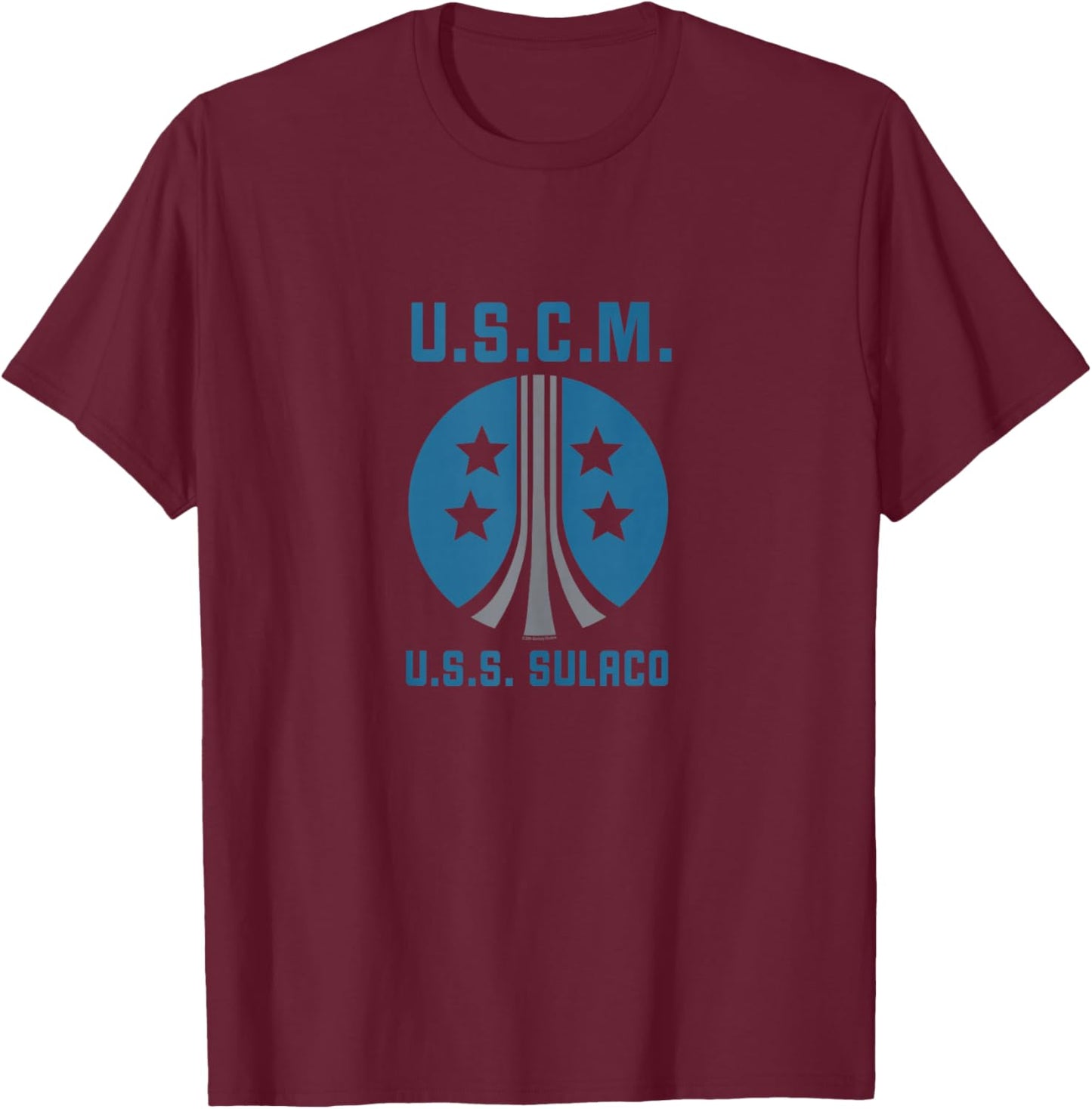 Aliens United States Colonial Marine Corps Big Chest Logo T-Shirt - T-Shirt | Maroon