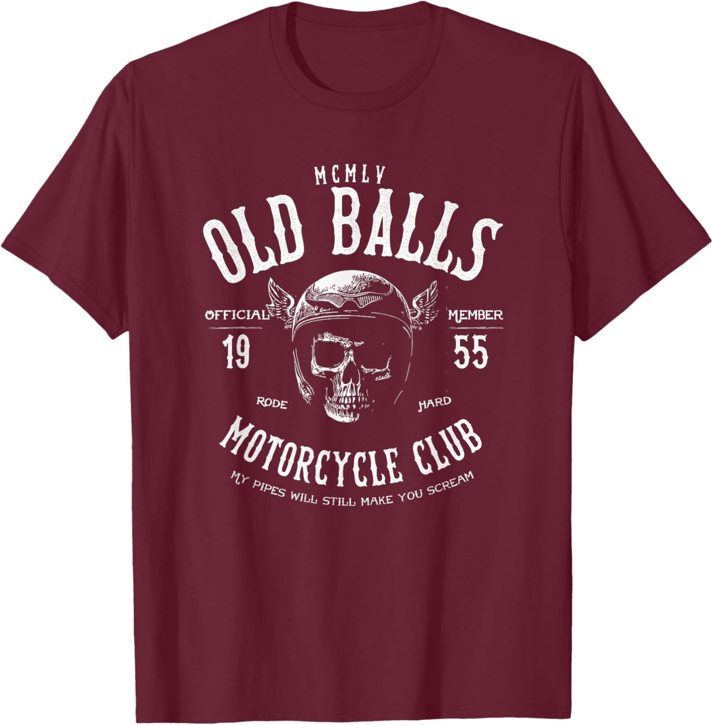 Vintage Motorcycle Birthday for 1955 Men's 70th Birthday T-Shirt - T-Shirt | Maroon