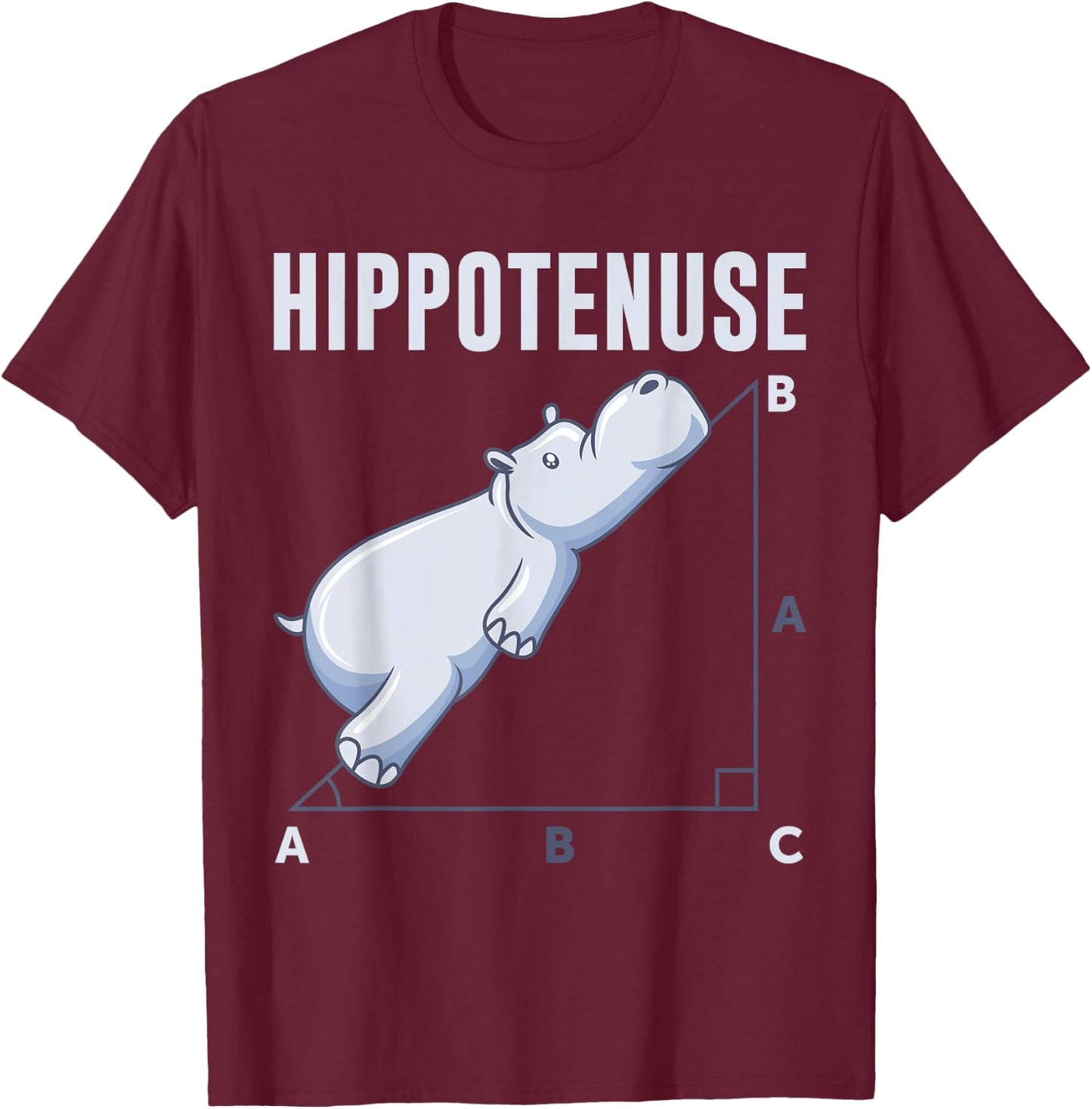 Mathematics Hippotenuse Maths Set of Pythagora's Geometry T-Shirt - T-Shirt | Maroon