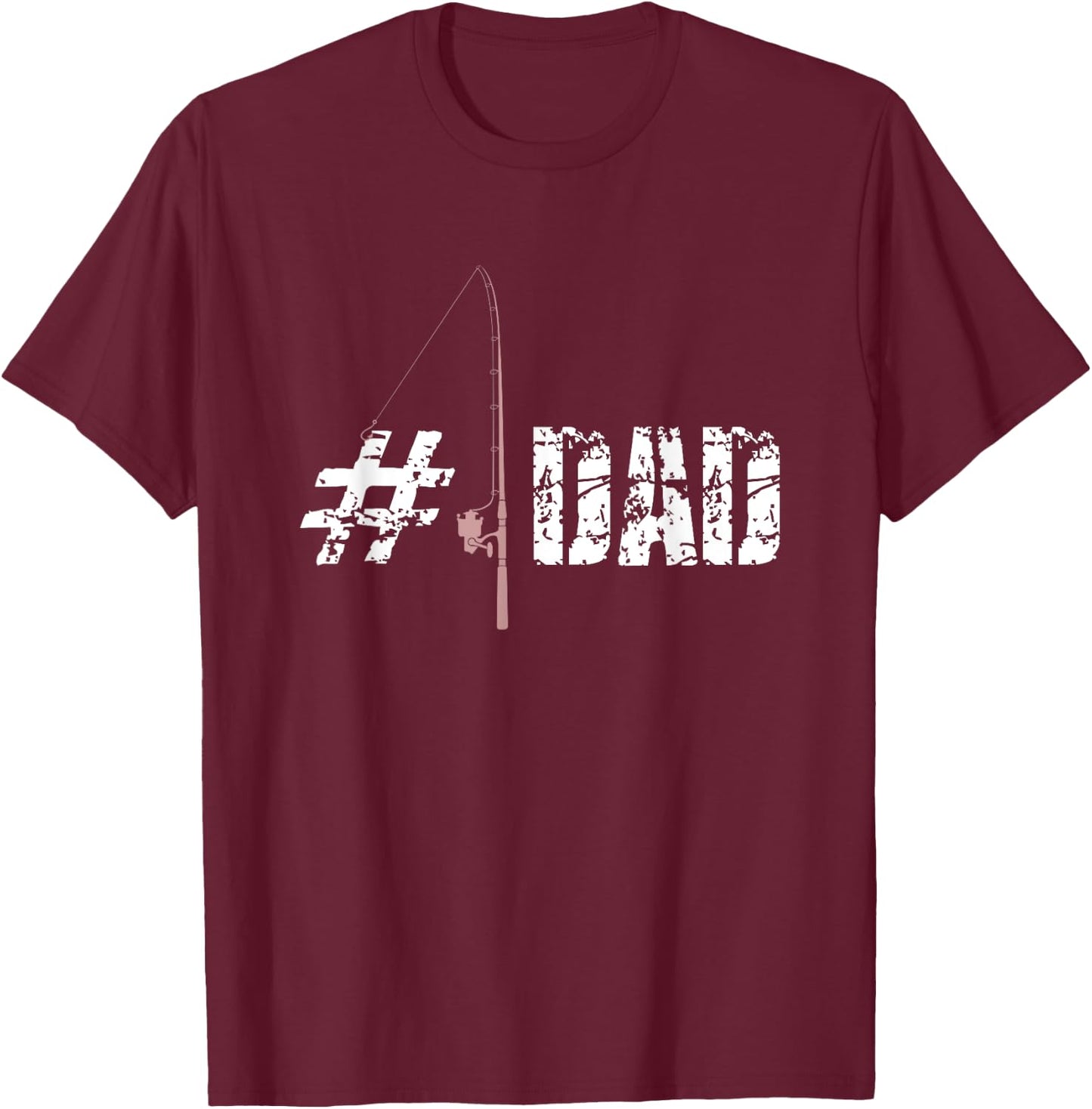 Fishing Dad Number 1 T Shirt Fathers Day Daddy Fish Gift T-Shirt - T-Shirt | Maroon
