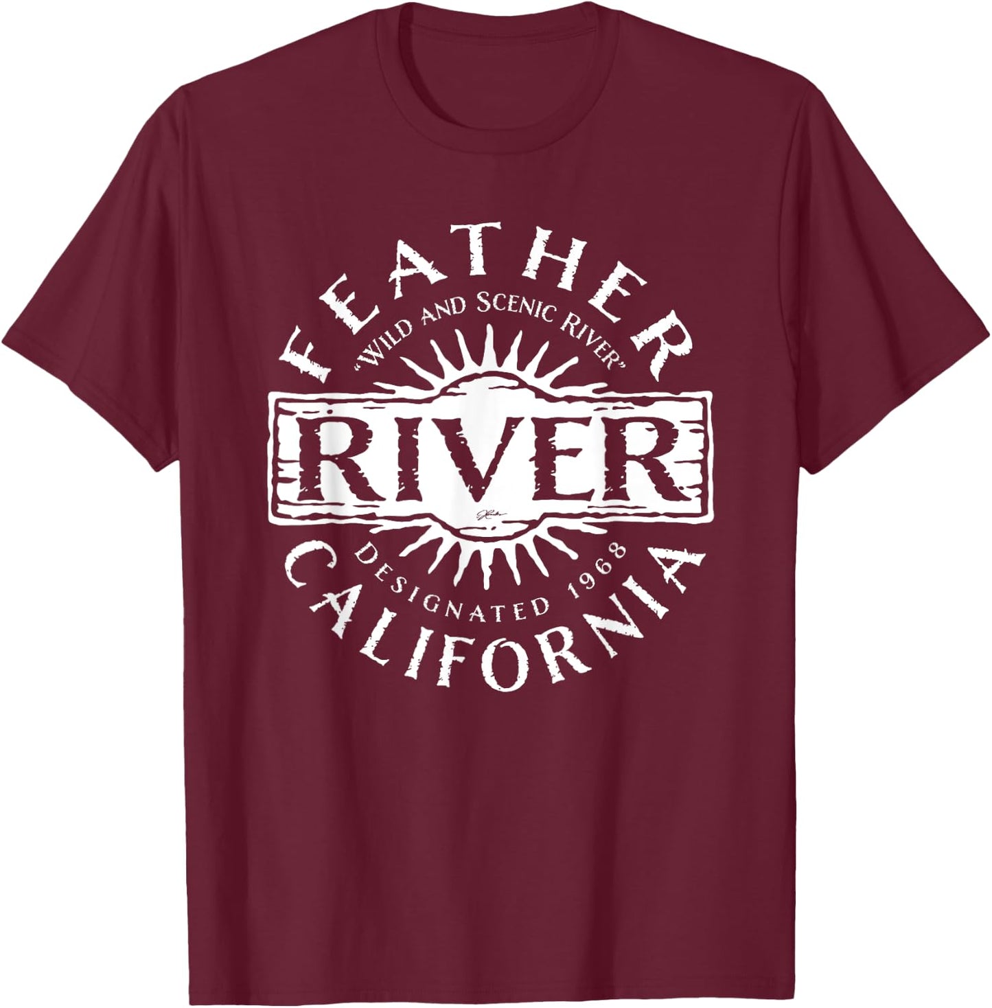 Feather River, California T-Shirt - T-Shirt | Maroon