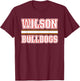 Wilson Bulldogs Horizontal Stripes T-Shirt - T-Shirt | Maroon
