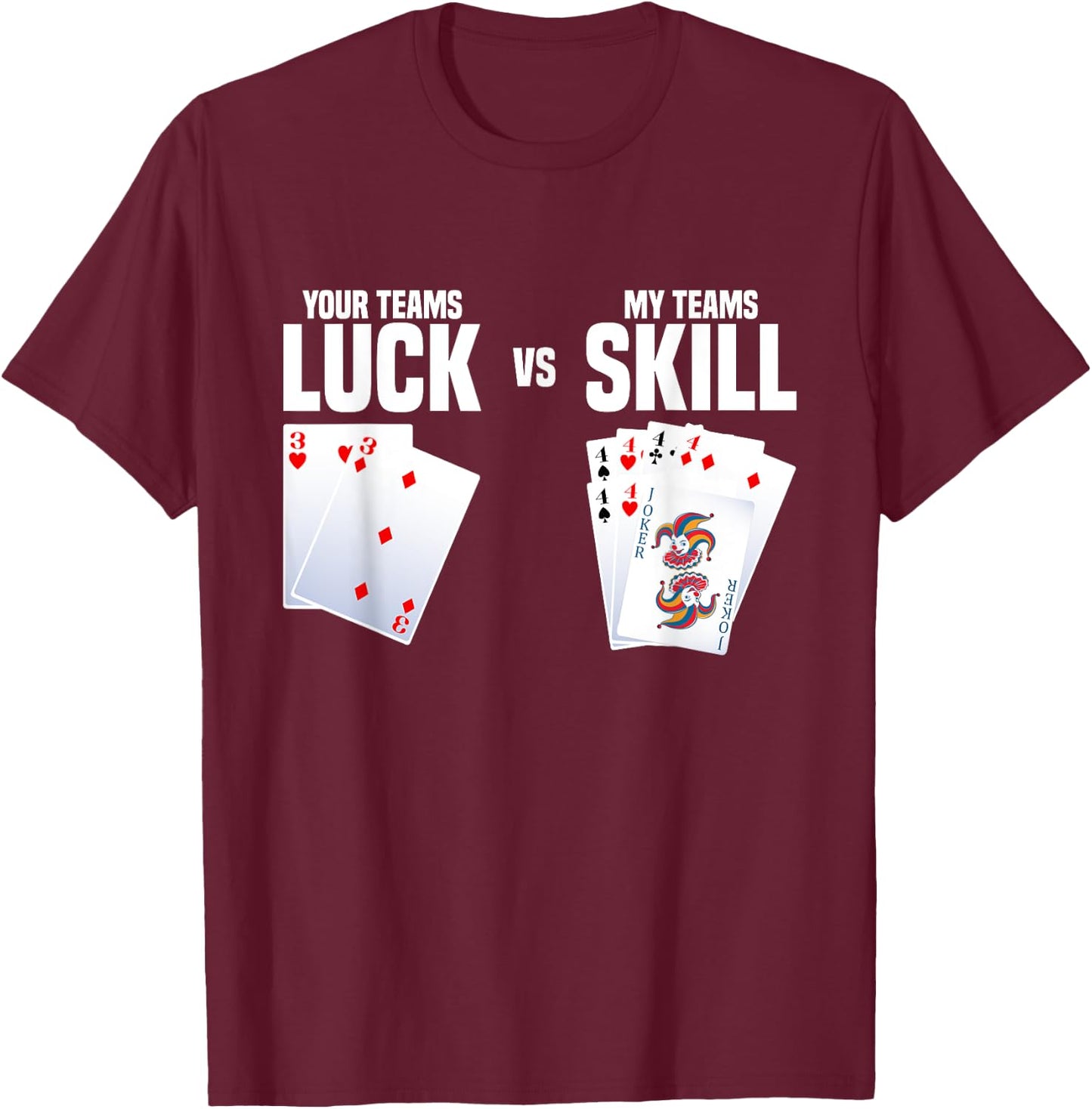 Hand and Foot Cards with Point Values Card Set Hand Foot T-Shirt - T-Shirt | Maroon