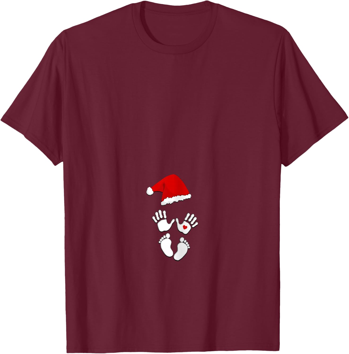 Baby Bump First Christmas Pregnancy Shirts Humor T-Shirt - T-Shirt | Maroon