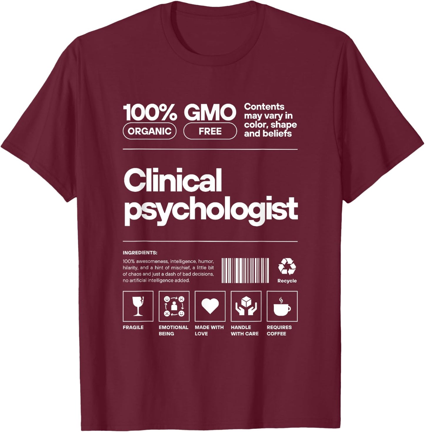 Clinical Psychologist T-Shirt - T-Shirt | Maroon