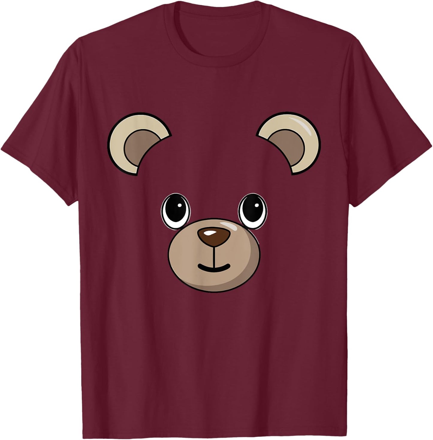 Halloween Teddy Bear Face Costume Kids Cute Themed T-Shirt - T-Shirt | Maroon