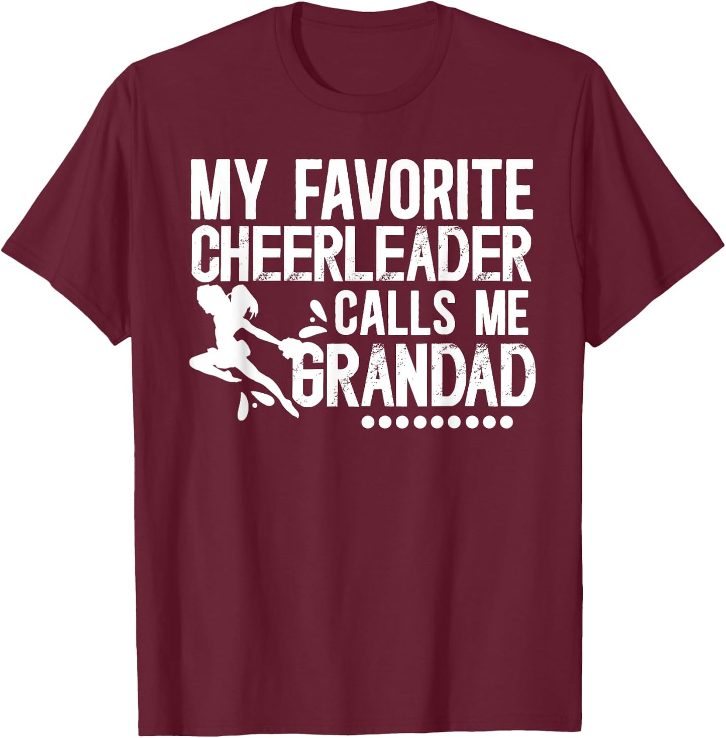 My Favorite Cheerleader Grandad Cheer Grandad Grandpa T-Shirt - T-Shirt | Maroon