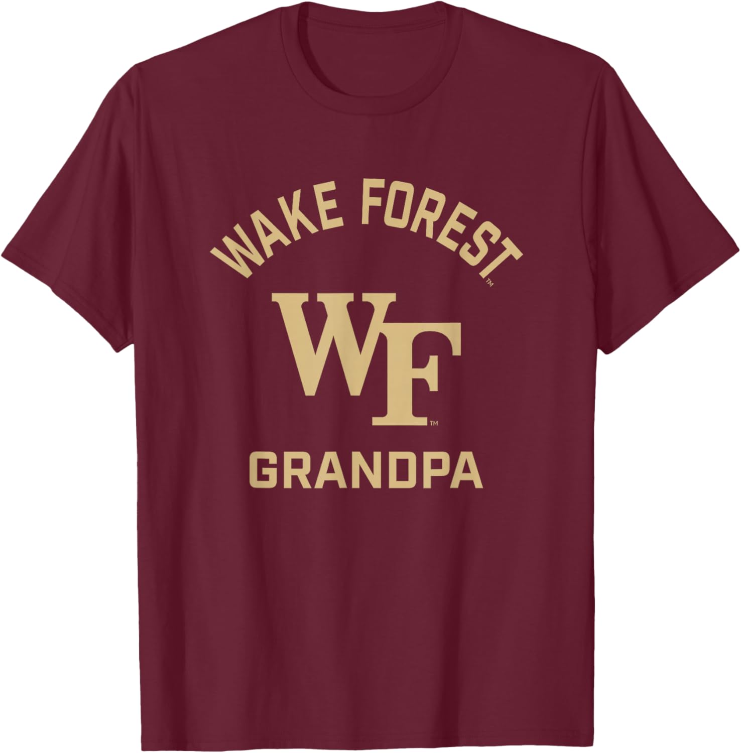 Wake Forest Demon Deacons Arched Grandpa T-Shirt - T-Shirt | Maroon