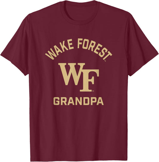 Wake Forest Demon Deacons Arched Grandpa T-Shirt - T-Shirt | Maroon