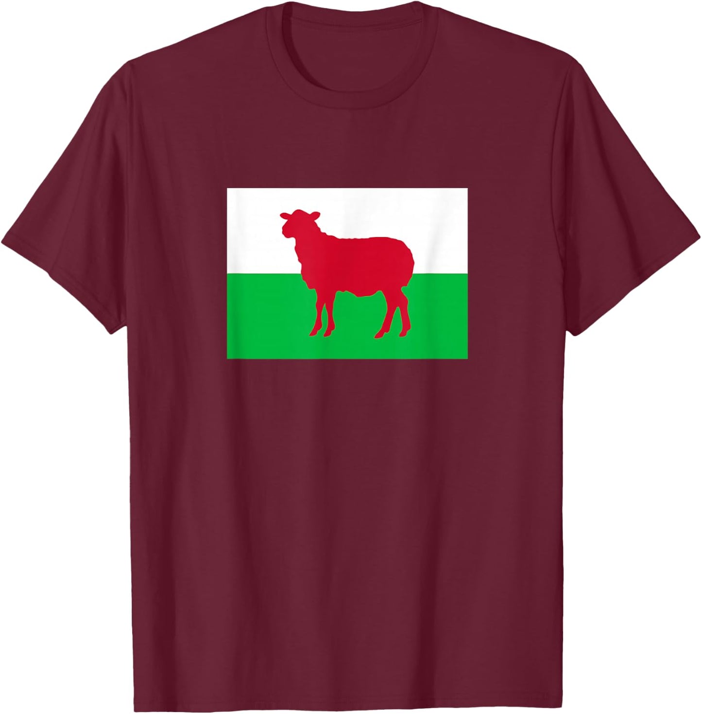 Welsh Sheep Wales Flag Funny Dragon Cymru Cardiff Wrexham T-Shirt - T-Shirt | Maroon