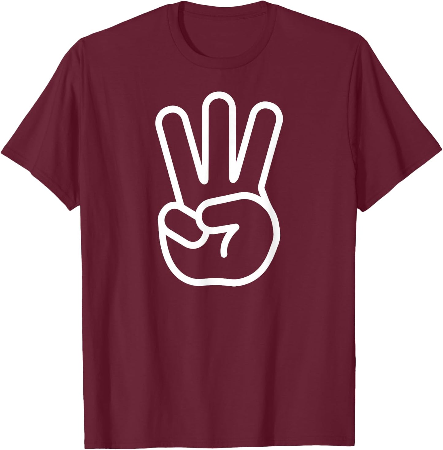 Kids 3rd Birthday Fingers Three Years Old Boys Girls T-Shirt - T-Shirt | Maroon
