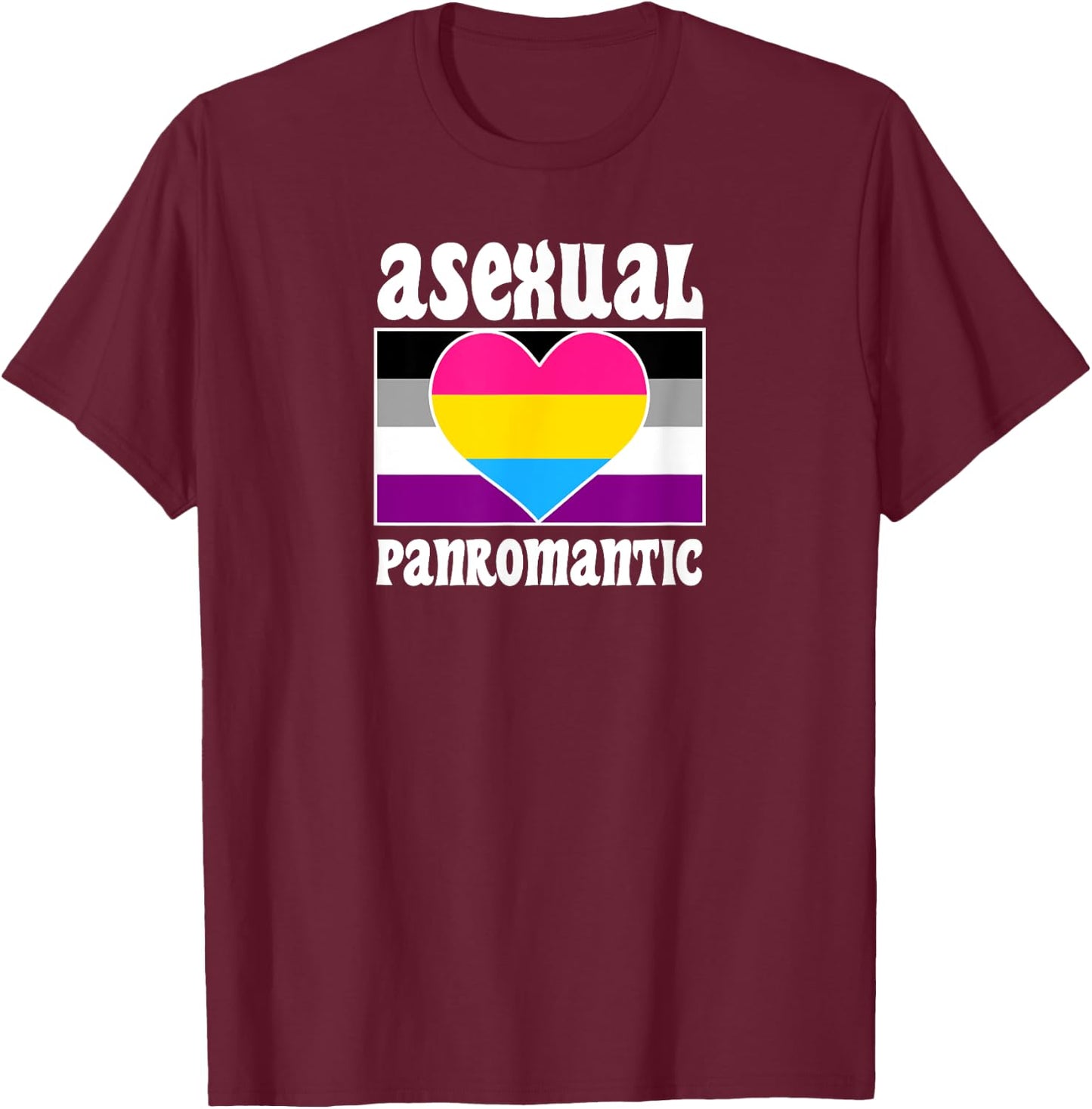 Cute Asexual Panromantic Pride Flag Cute Funny Ace Aesthetic T-Shirt - T-Shirt | Maroon