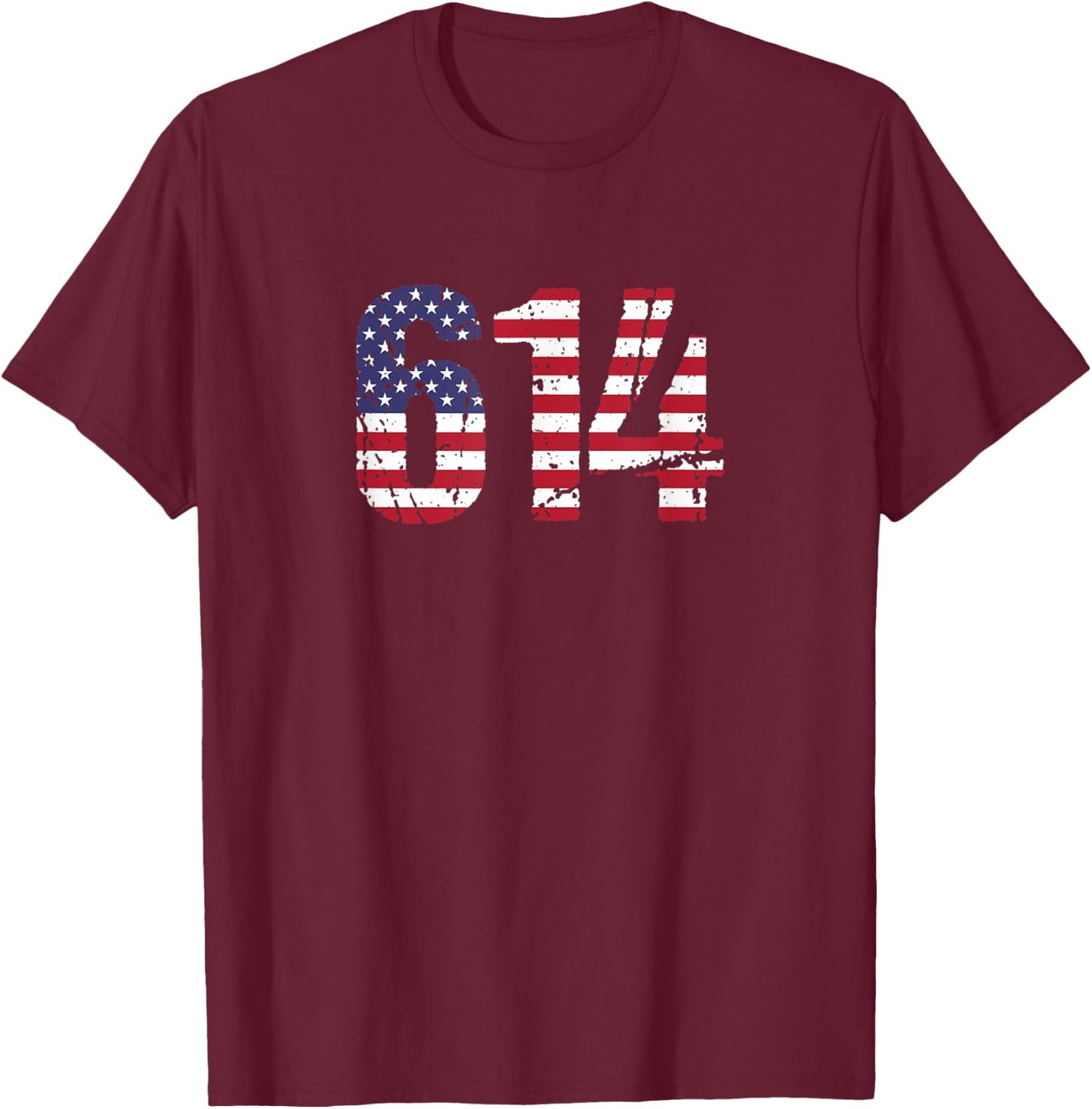 614 Ohio Area Code T-Shirt - T-Shirt | Maroon