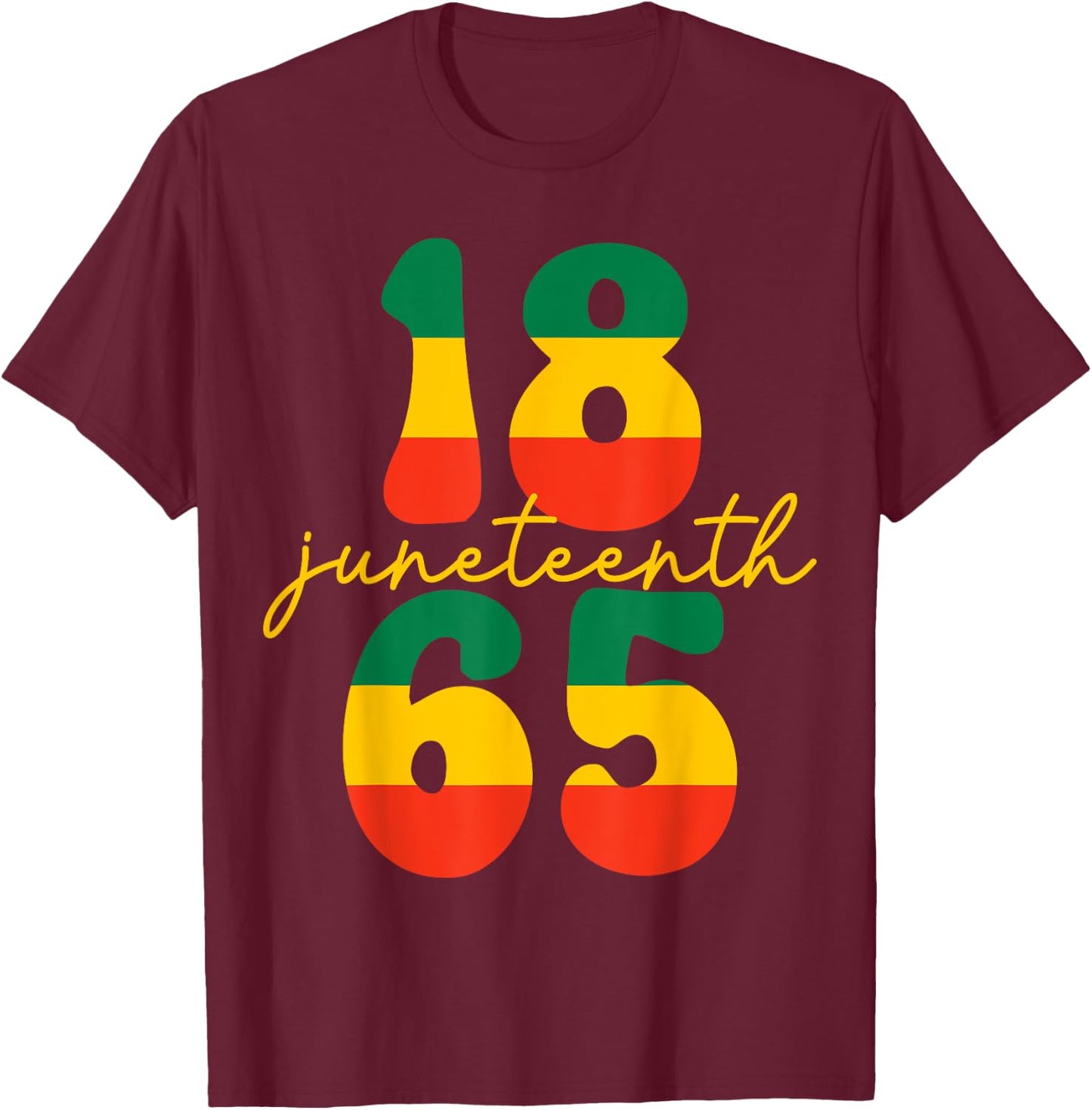 Happy Juneteenth Is My Independence Day Kid Black Men Women T-Shirt - T-Shirt | Maroon