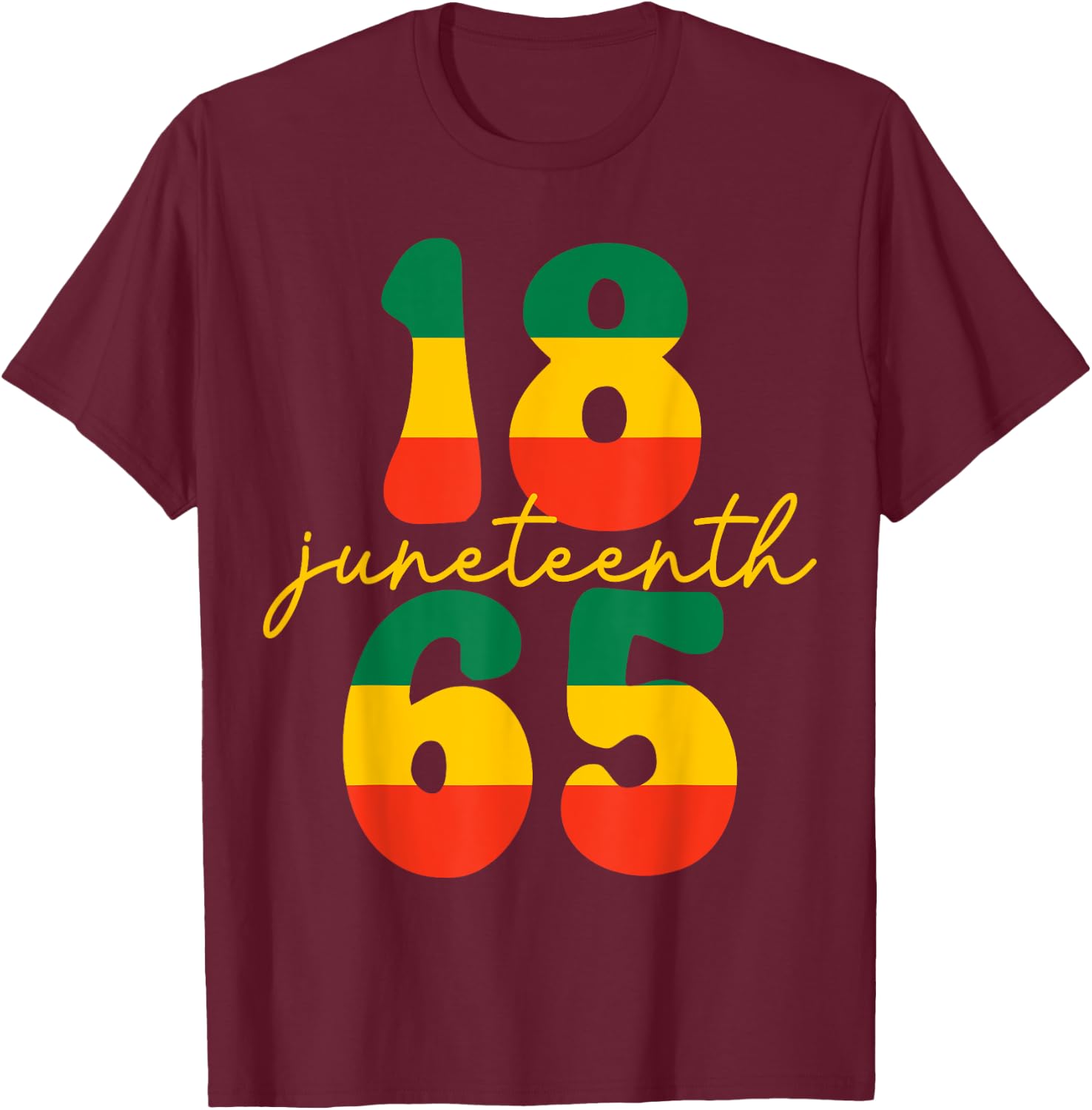 Happy Juneteenth Is My Independence Day Kid Black Men Women T-Shirt - T-Shirt | Maroon