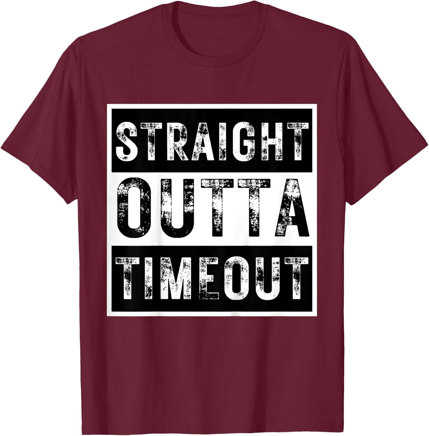 Kids Straight Outta Timeout Kids Boy Girl Toddler T-Shirt - T-Shirt | Maroon