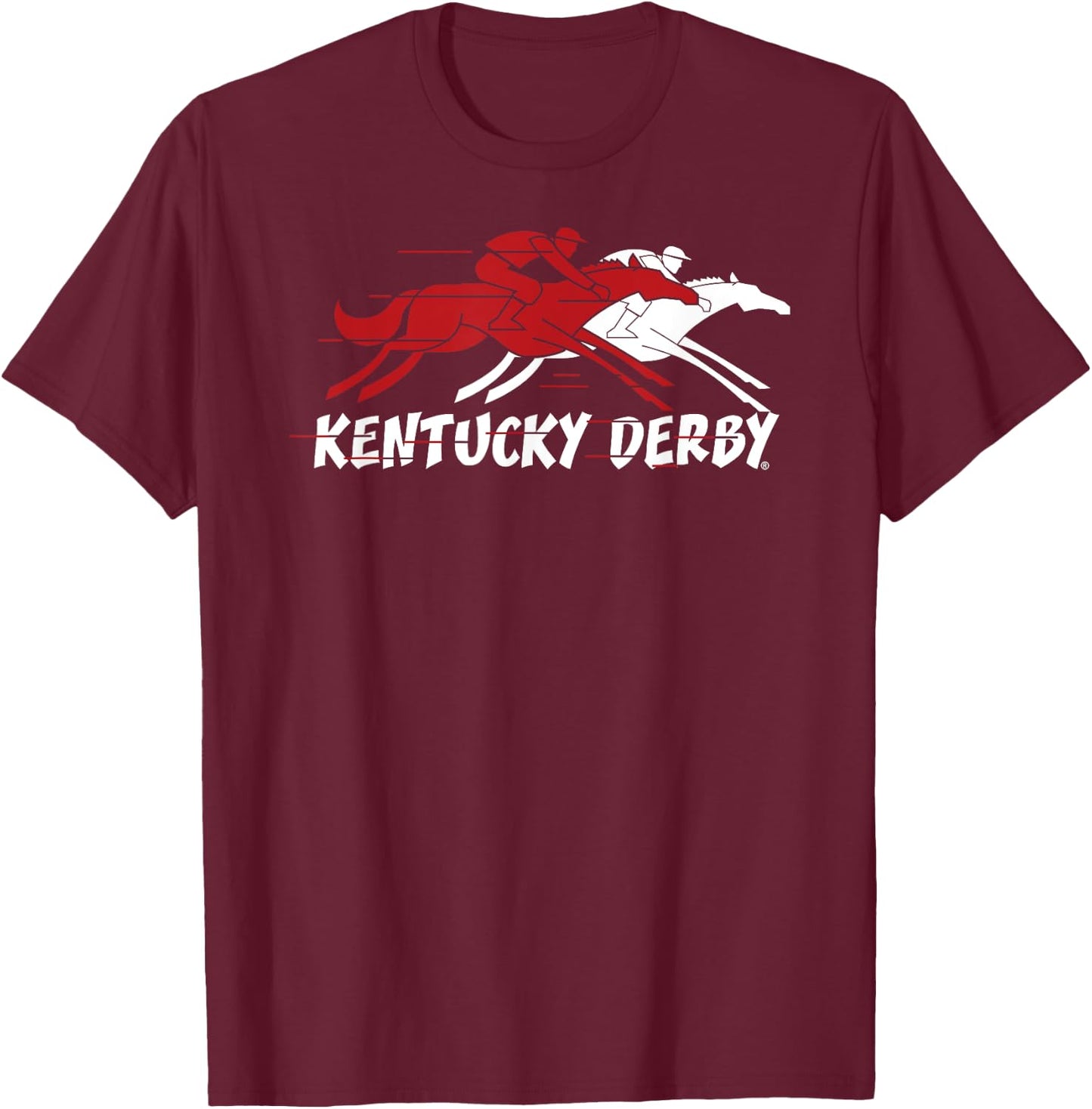 Kentucky Derby Horse Race Logo Officially Licensed T-Shirt - T-Shirt | Maroon