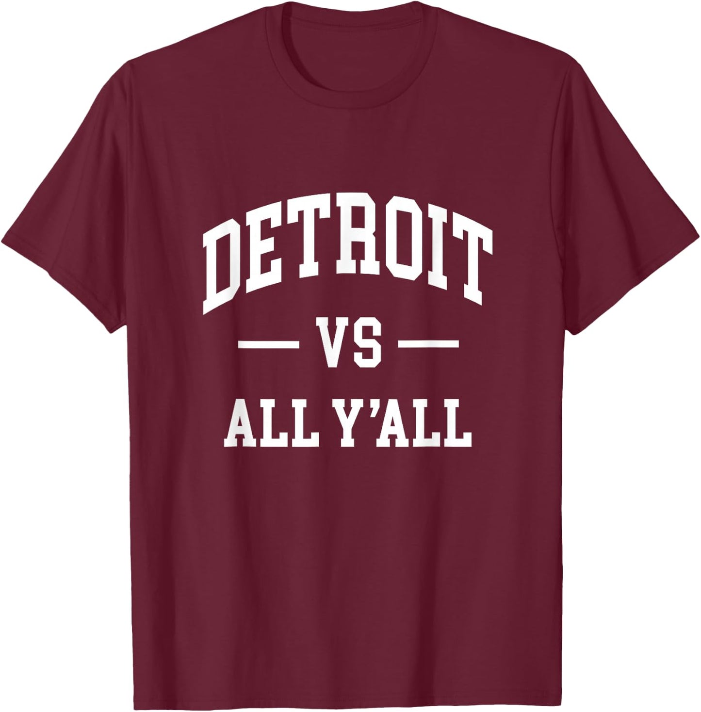 Graphic Apparel Co. DETROIT - Throwback Design - Classic , Small, Blue T-Shirt - T-Shirt | Maroon