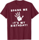 Spank Me Funny Birthday T-Shirt - T-Shirt | Maroon