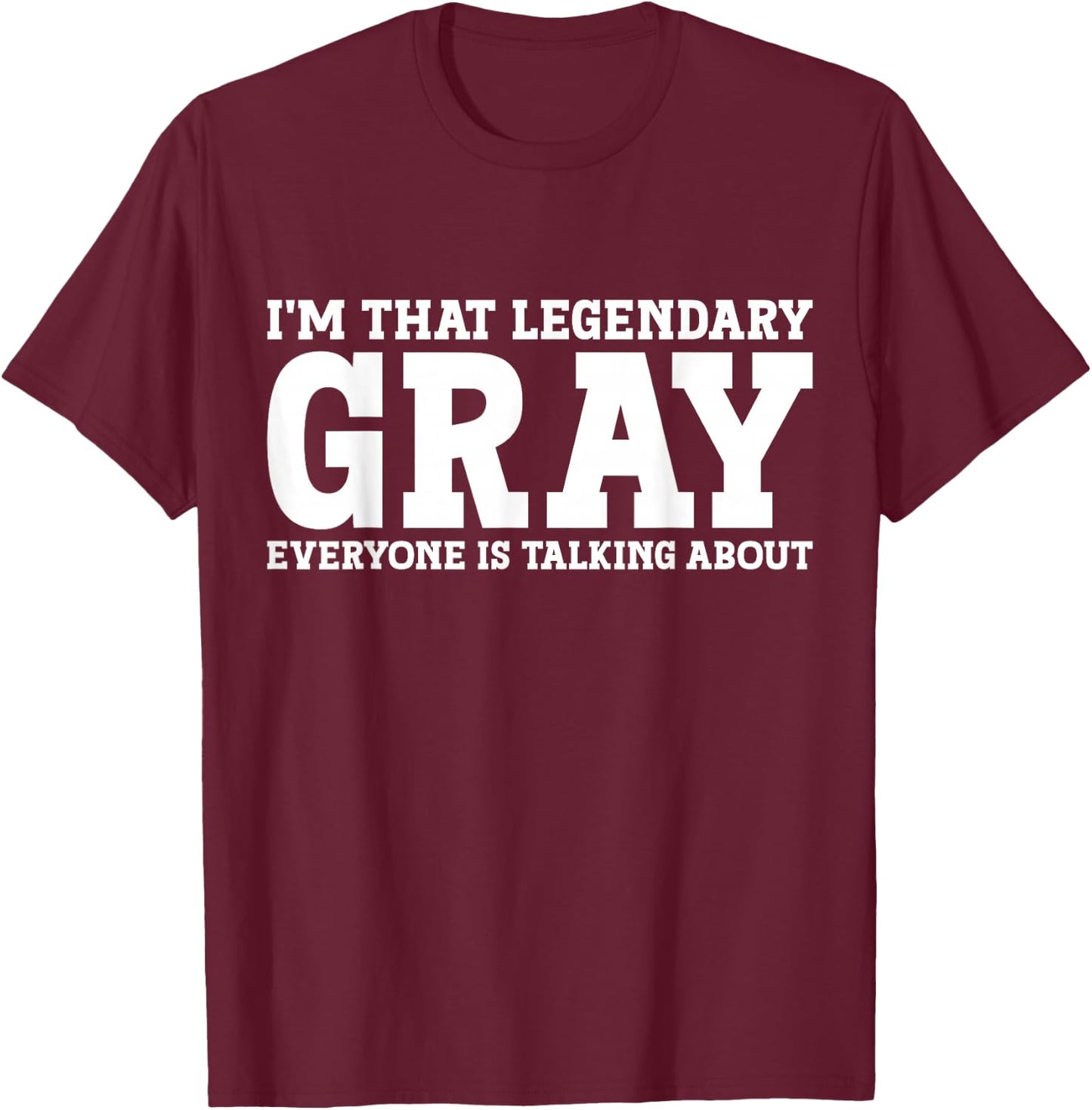 Gray Personal Name First Name Funny Gray T-Shirt - T-Shirt | Maroon