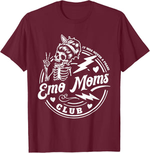 It's Was Never A Phase Emo Moms CLub Skeleton Funny T-Shirt - T-Shirt | Maroon