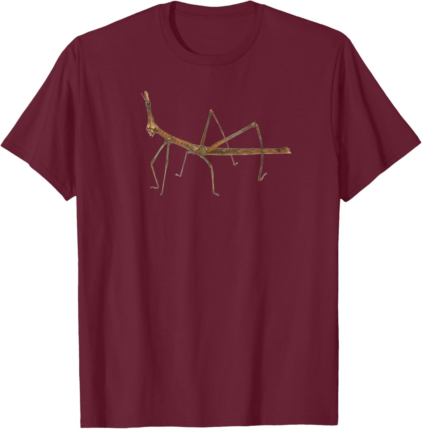 Stick Bug Insect Funny Entomology T-Shirt - T-Shirt | Maroon