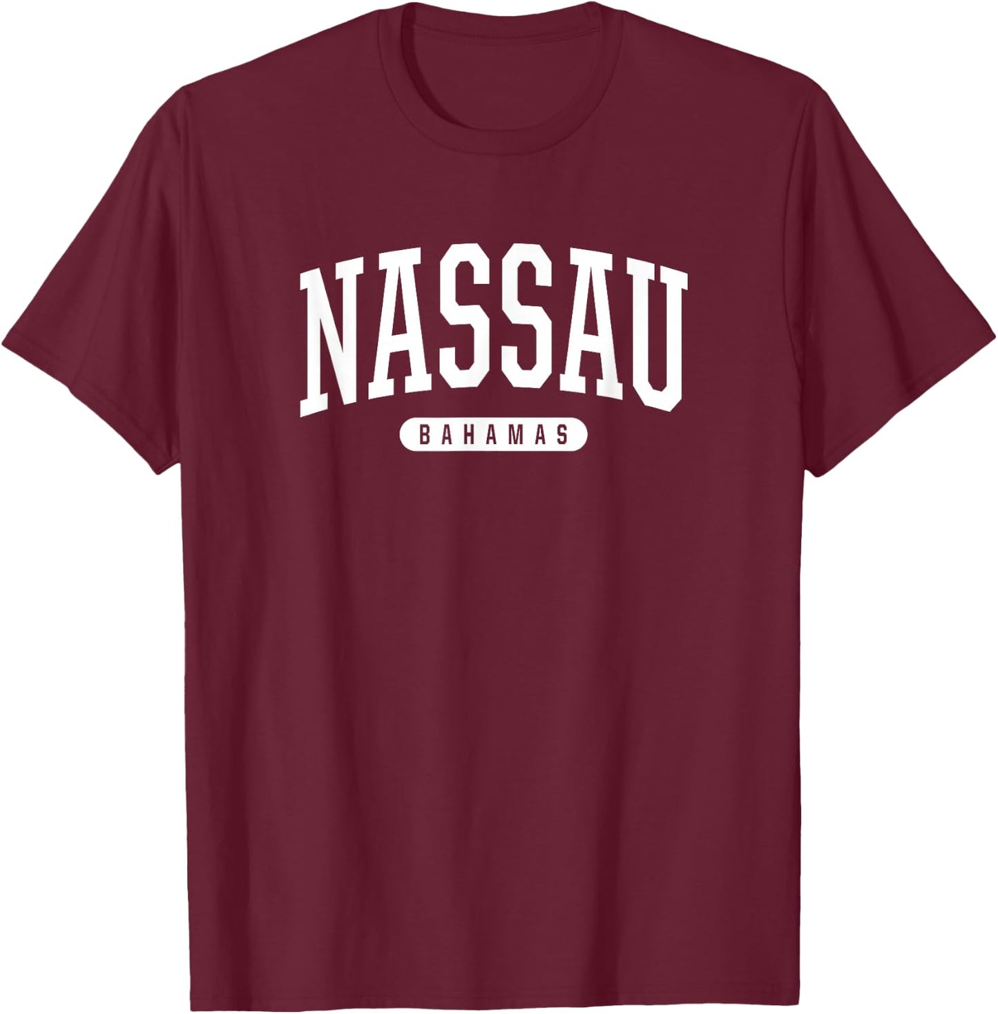 College Style Nassau Bahamas Souvenir Gift T-Shirt - T-Shirt | Maroon