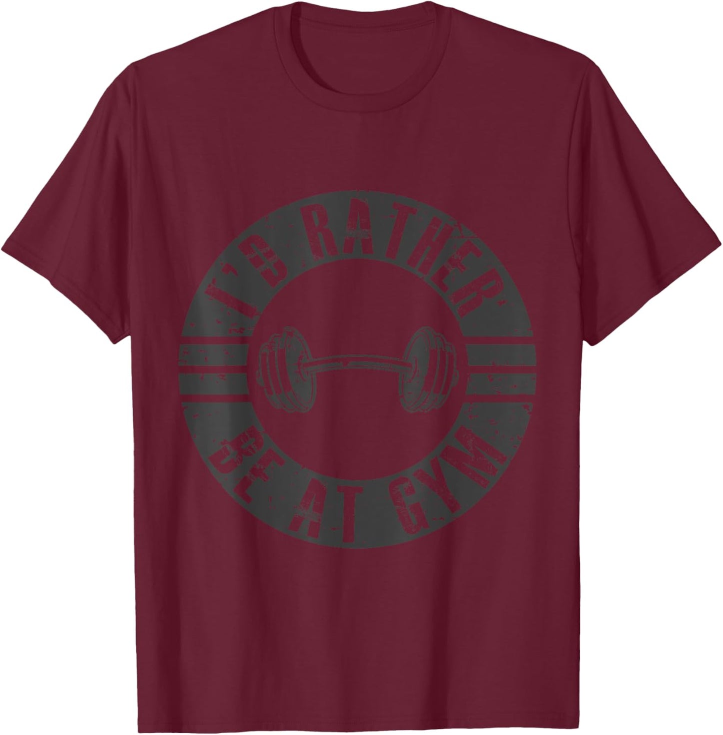 I'd Rather Be At Gym T-Shirt - T-Shirt | Maroon