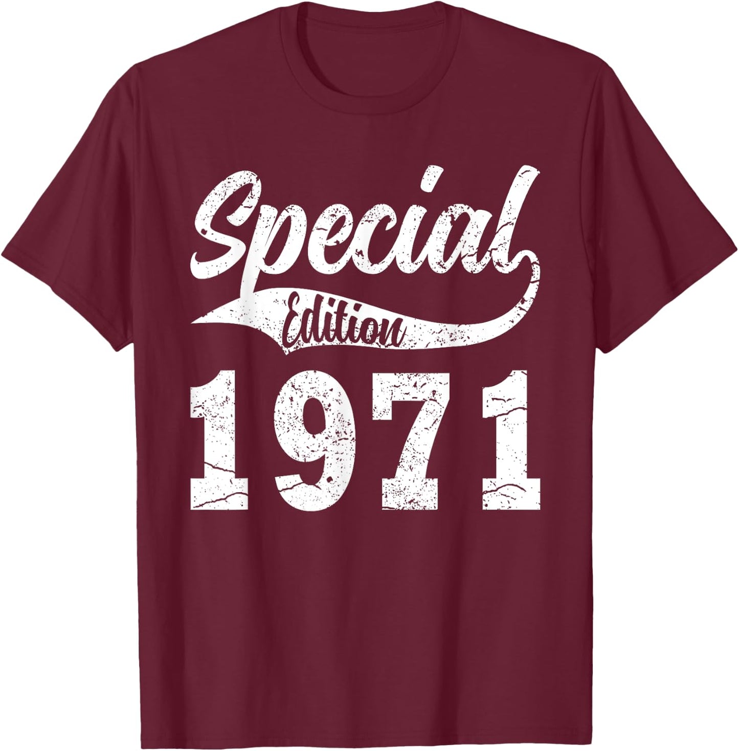 Year Of Birth 1971 Birthday Design Vintage Born In 1971 T-Shirt - T-Shirt | Maroon