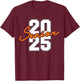 2025 Senior Class High School College Graduation Orange Grad T-Shirt - T-Shirt | Maroon