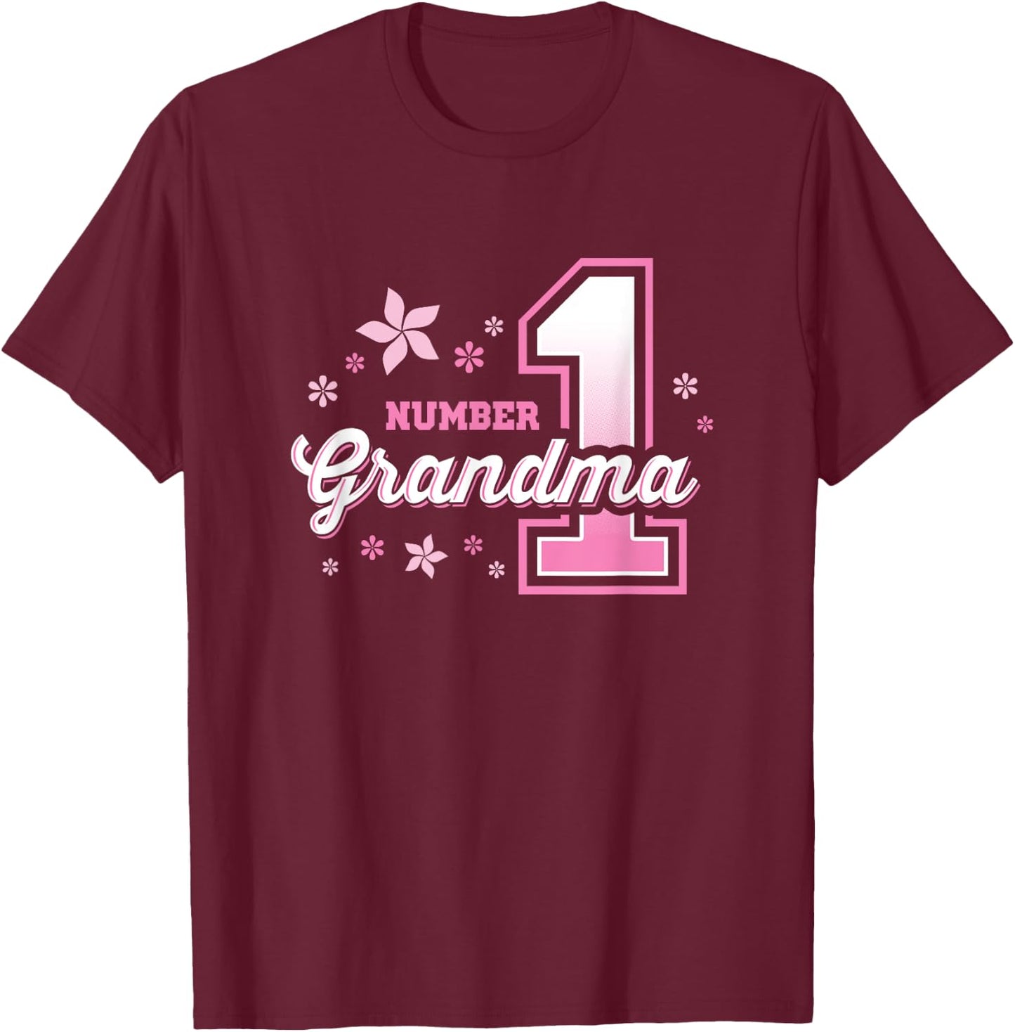 Granny : Number 1 Grandma #1 T-Shirt - T-Shirt | Maroon