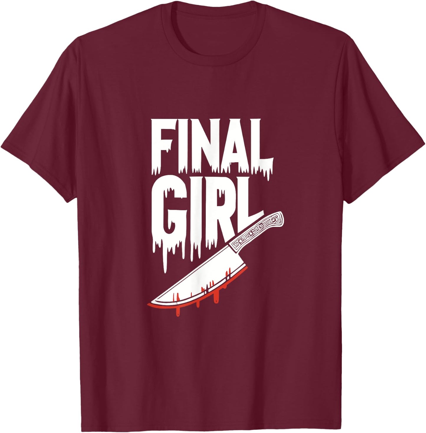 Horror Final Girl Slasher Horror T-Shirt - T-Shirt | Maroon