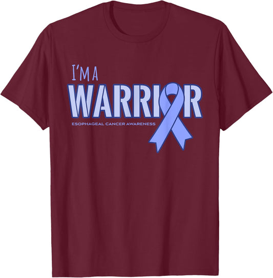 I'm a Warrior Esophageal Cancer Awareness Shirt T-Shirt - T-Shirt | Maroon