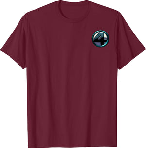 Marvel Fantastic Four Left Chest Pocket Logo T-Shirt - T-Shirt | Maroon
