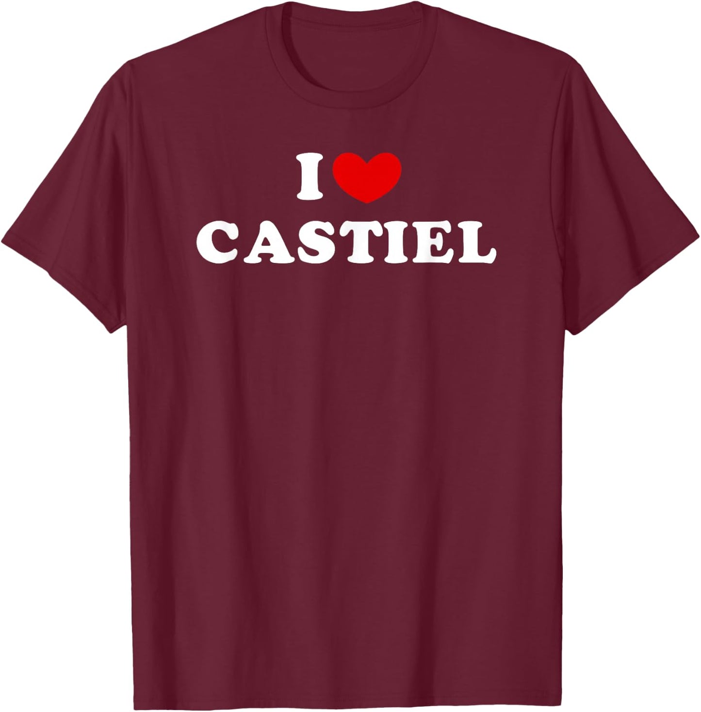 I Love Castiel, I Love Castiel T-Shirt - T-Shirt | Maroon