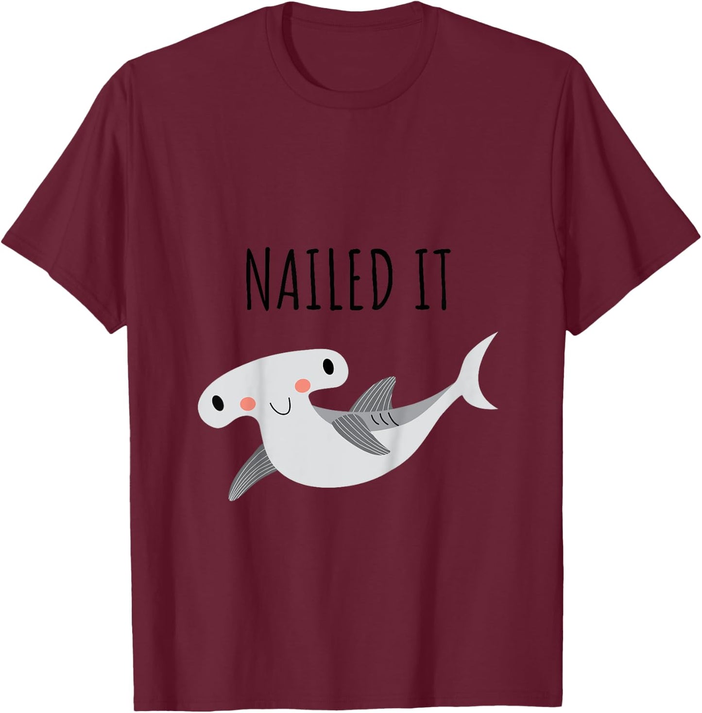 Nailed It Funny Hammerhead Shark Kids T-Shirt - T-Shirt | Maroon
