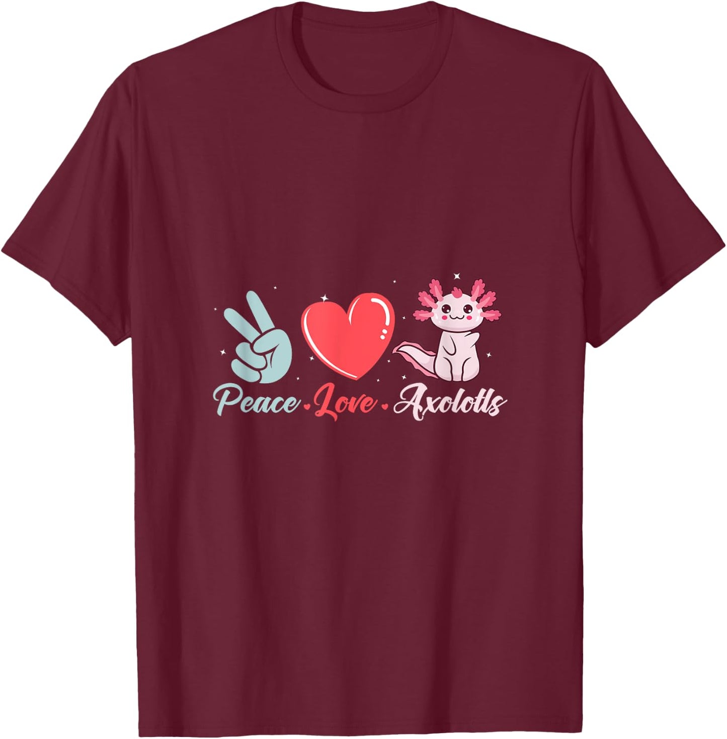 Axolotl Mexican Salamander Axolotl T-Shirt - T-Shirt | Maroon
