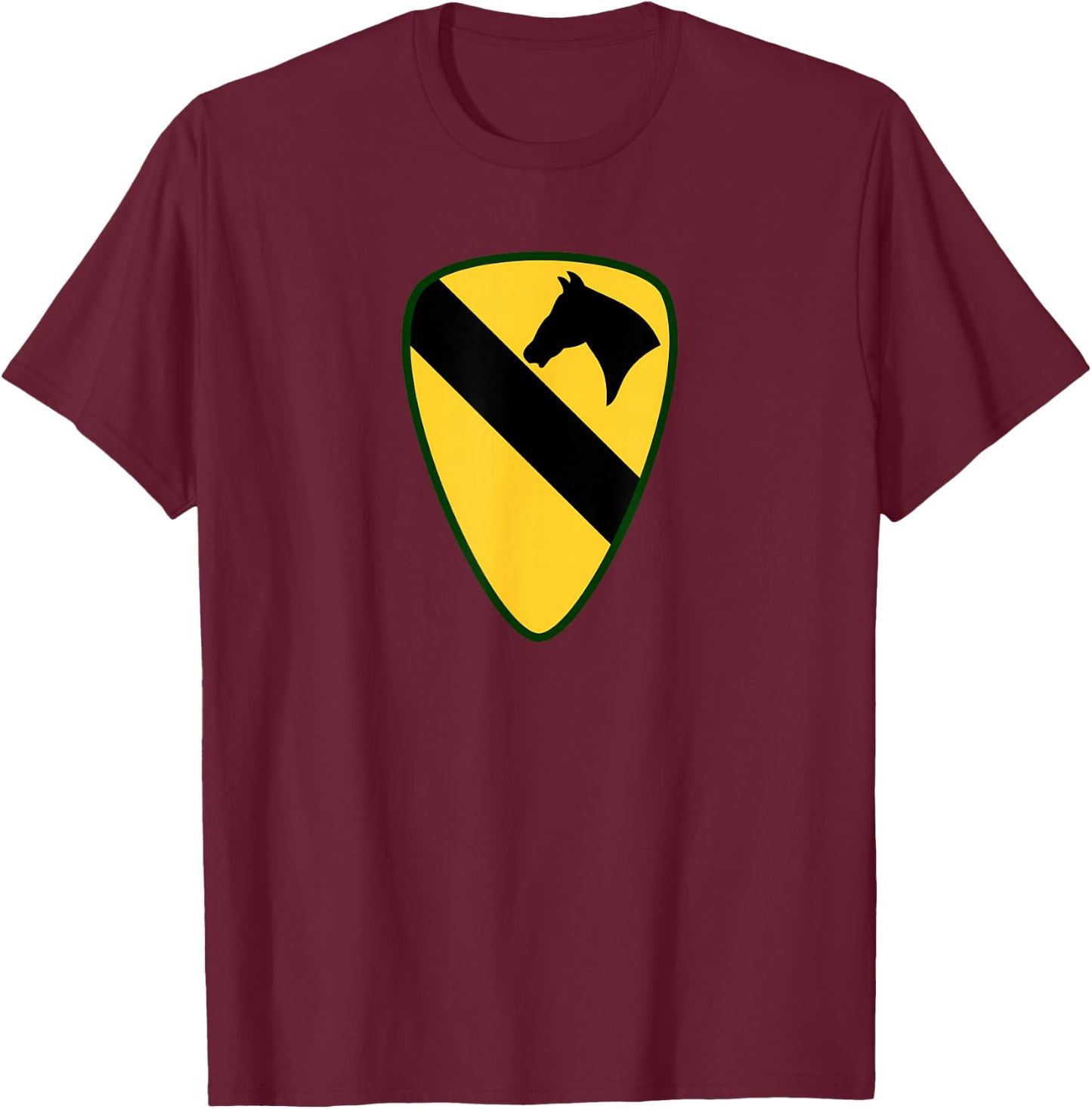 1st Cavalry Division - 1st CAV - Center T-Shirt - T-Shirt | Maroon