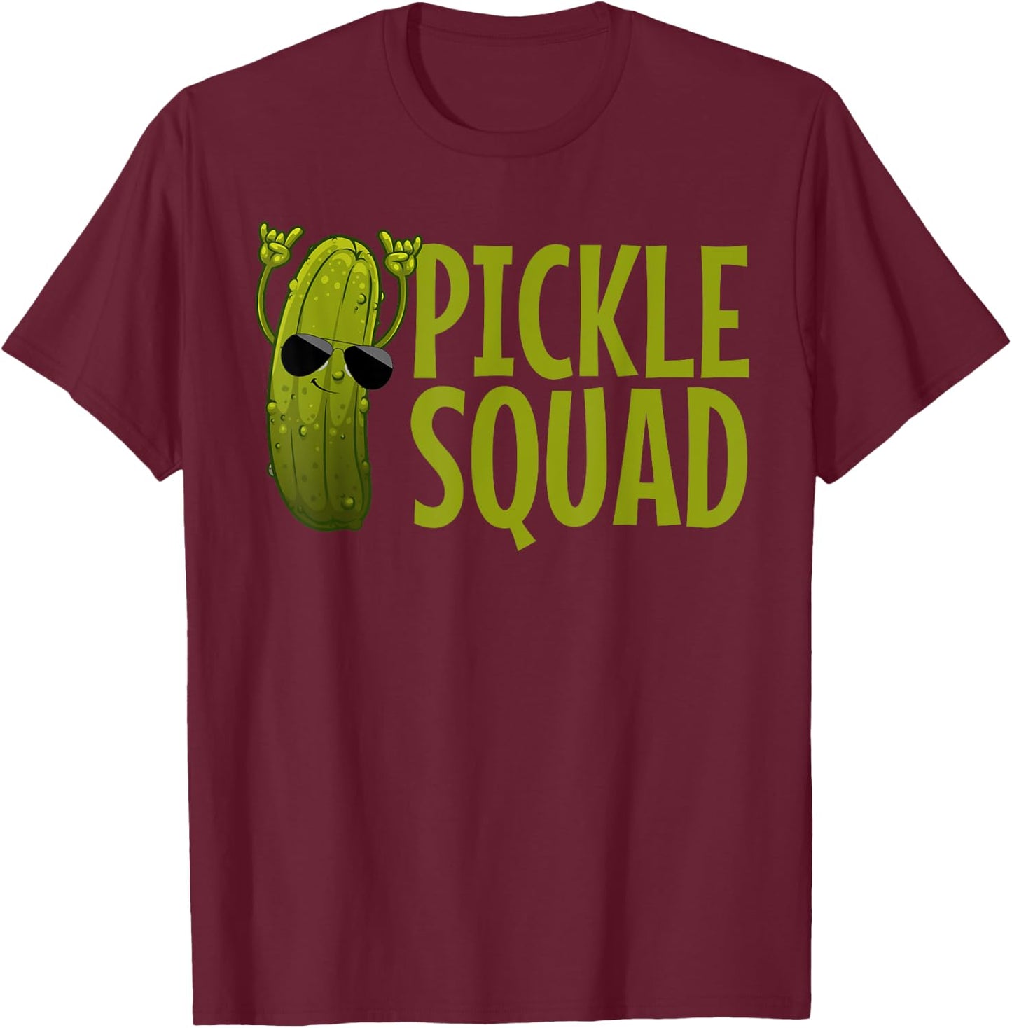 Cute Pickle Design Women Kids Cucumber Pickle Lover T-Shirt - T-Shirt | Maroon