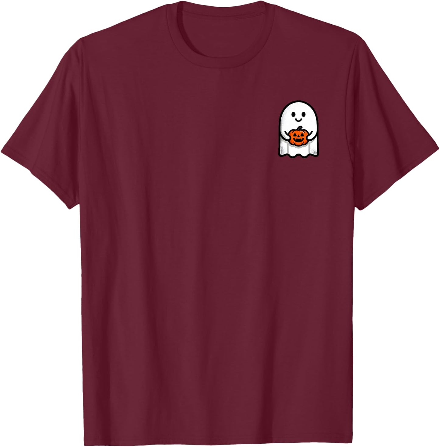 Funny Halloween Ghost Pumpkin Pocket Cute My Boo Halloween T-Shirt - T-Shirt | Maroon