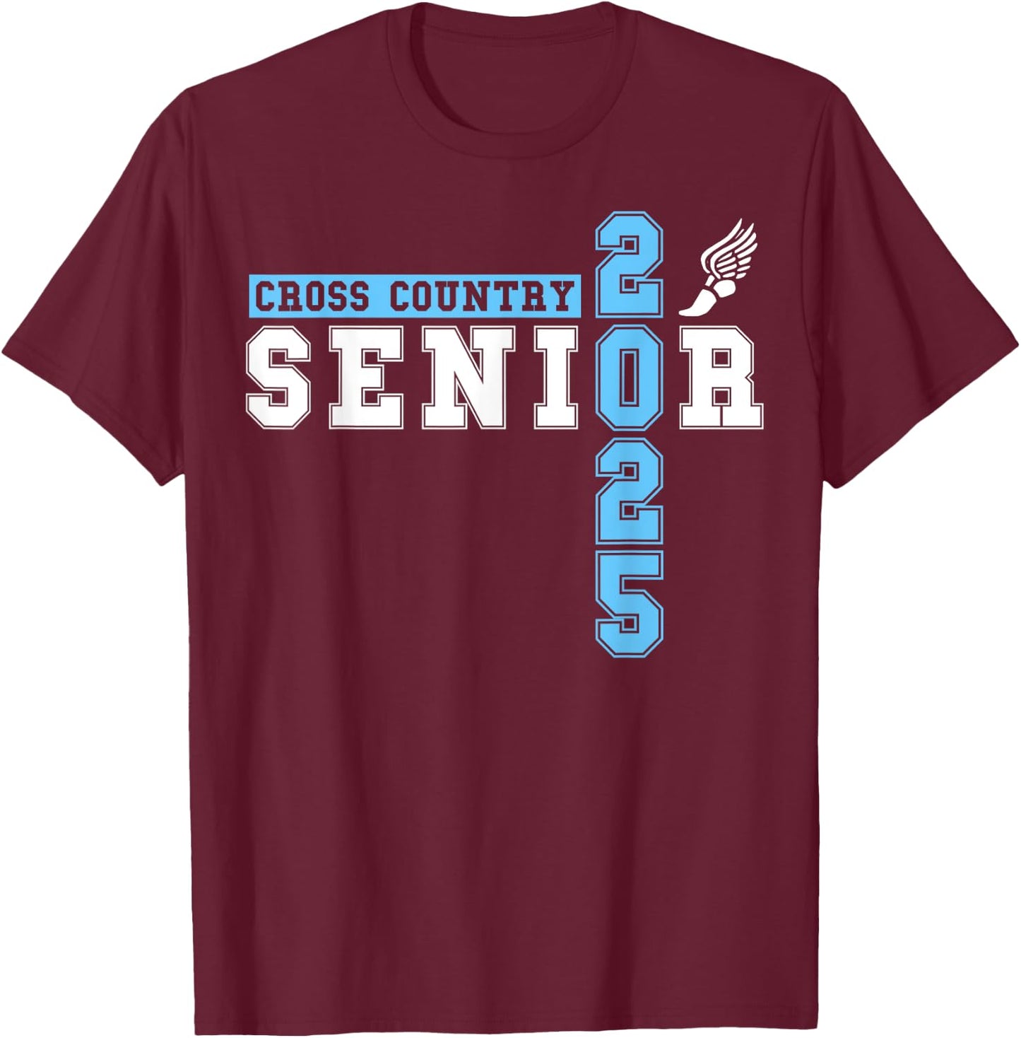 Cross Country Senior Night Senior 2025 Graduation Party 26 T-Shirt - T-Shirt | Maroon