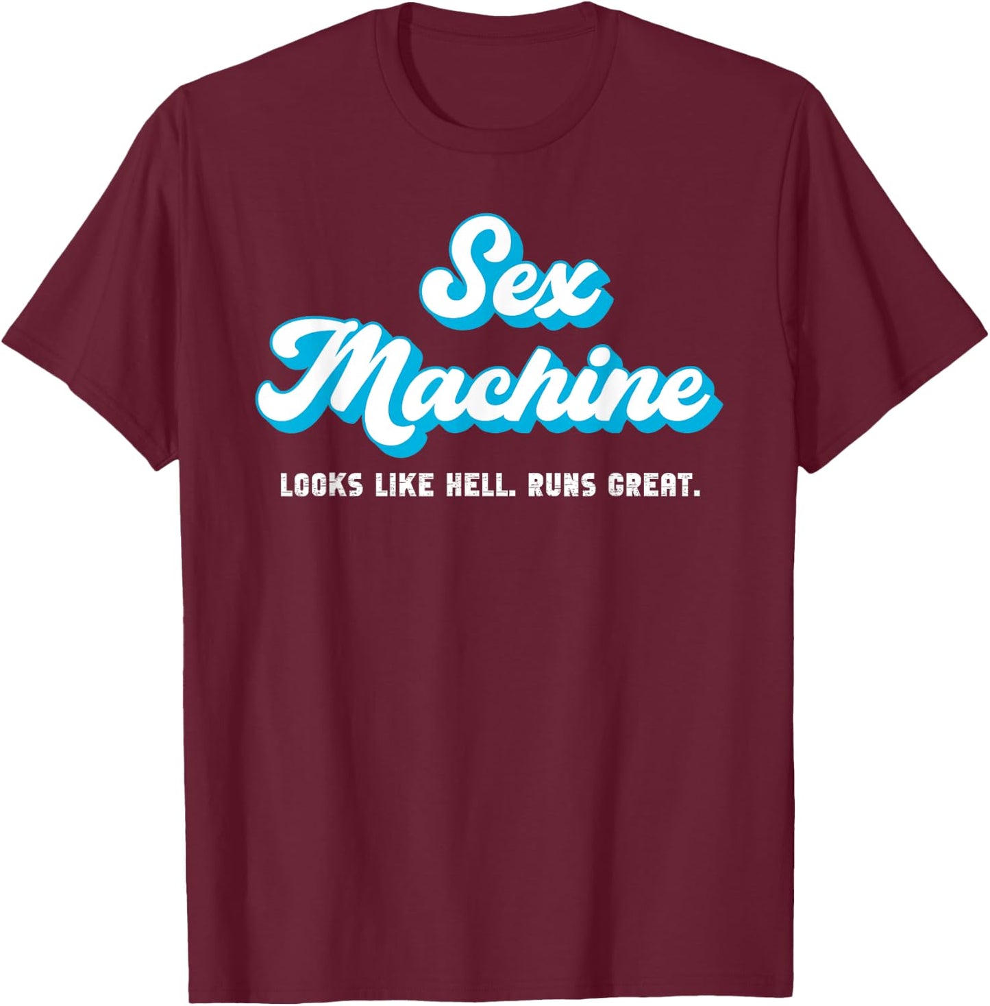 Vintage Sex Machine Dumb Jokes T-Shirt - T-Shirt | Maroon