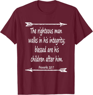 Fathers Day Bible Verse Christian Scripture T-Shirt - T-Shirt | Maroon
