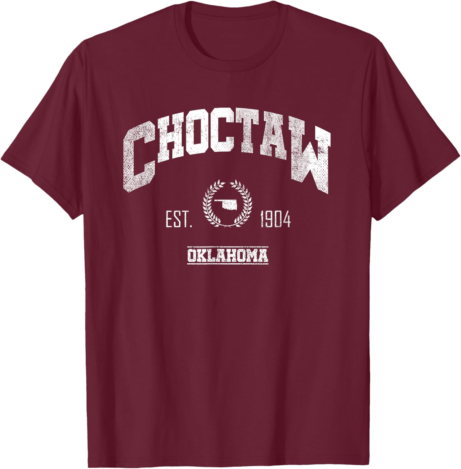 Choctaw OK | Oklahoma | Vintage Throwback T-Shirt - T-Shirt | Maroon