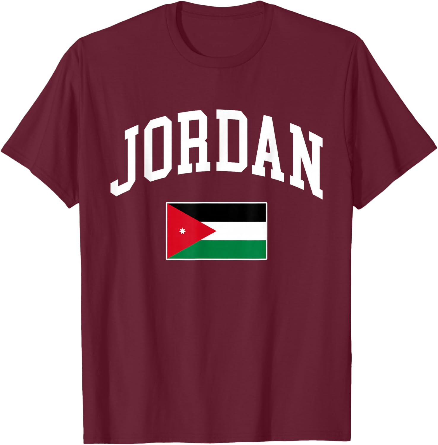 Jordan Jordanian Flag Retro Vintage Classic Graphic T-Shirt - T-Shirt | Maroon
